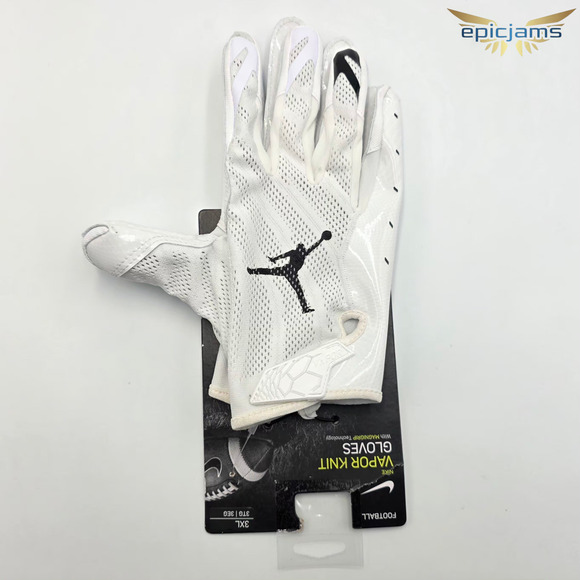 Nike Air Jordan NFL Vapor Knit Football Gloves CK3017-102 White Black Men’s 3XL